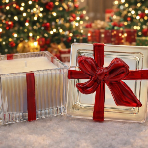 Wrapped Gift Candle with Lid